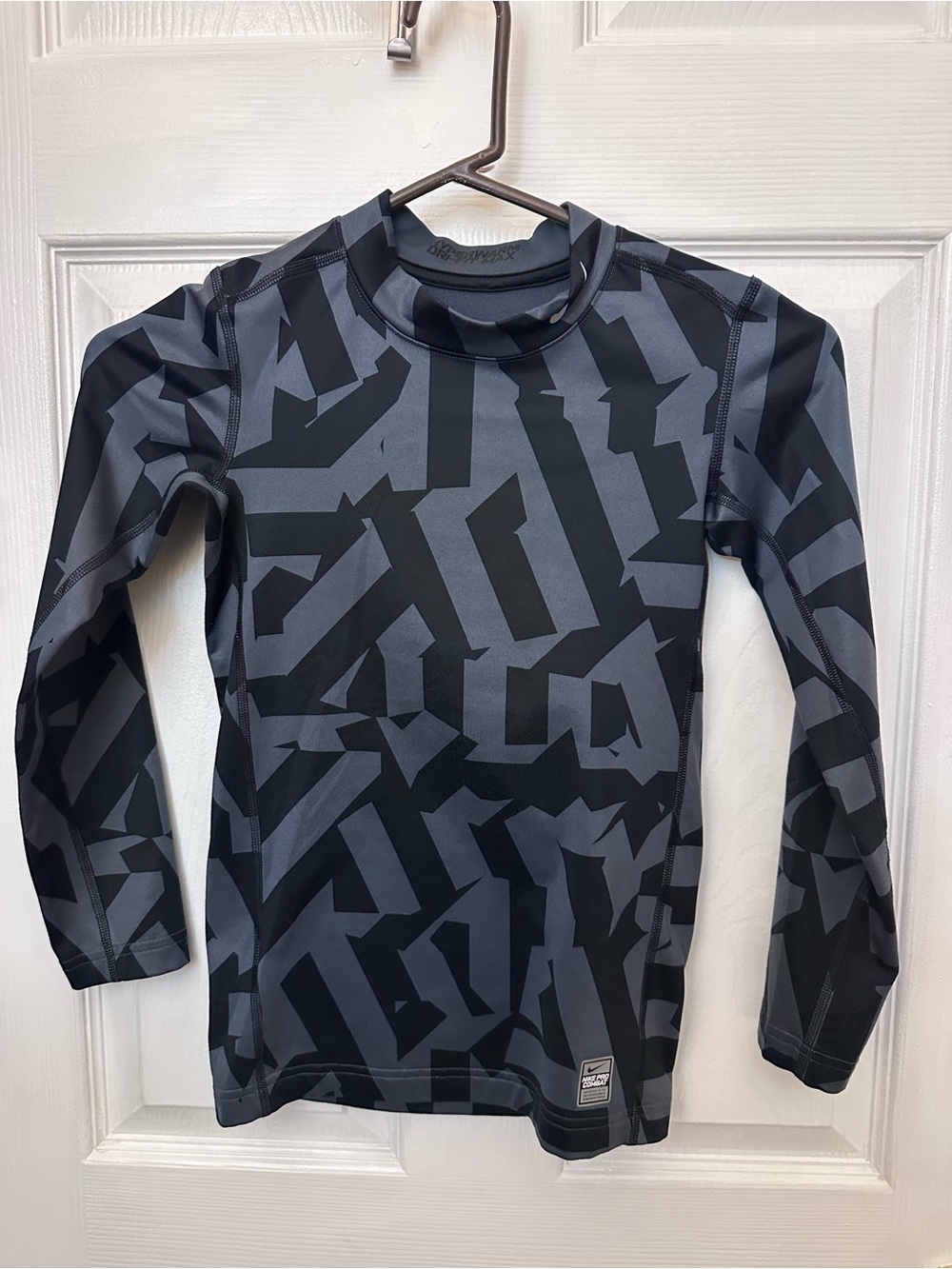 Youth Black & Charcoal Geometric Dri-Fit